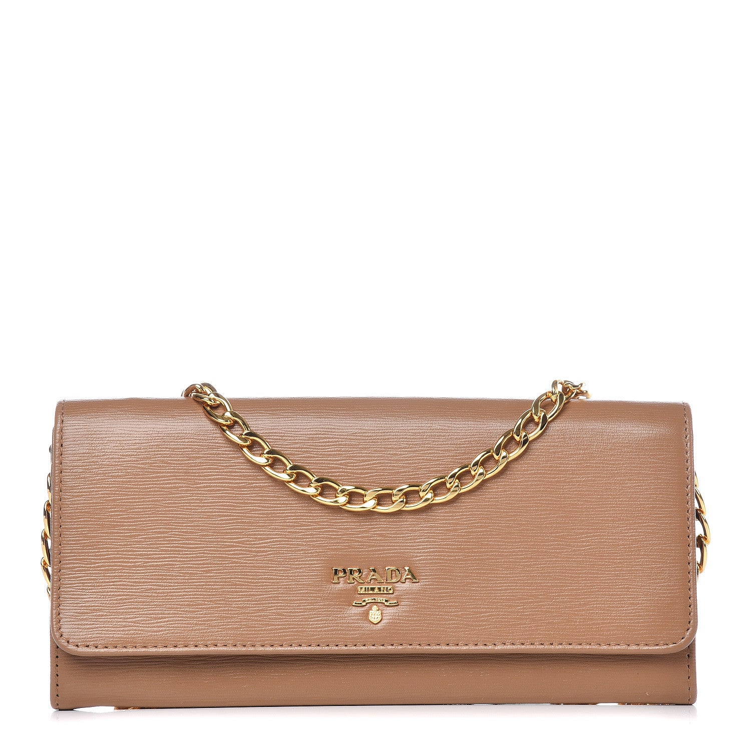Prada Vitello Move Chain Wallet Caramel 1 of 8