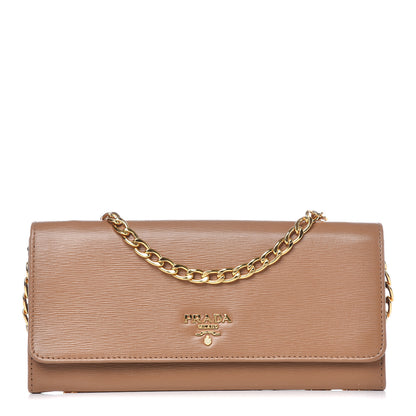Prada Vitello Move Chain Wallet Caramel 1 of 8