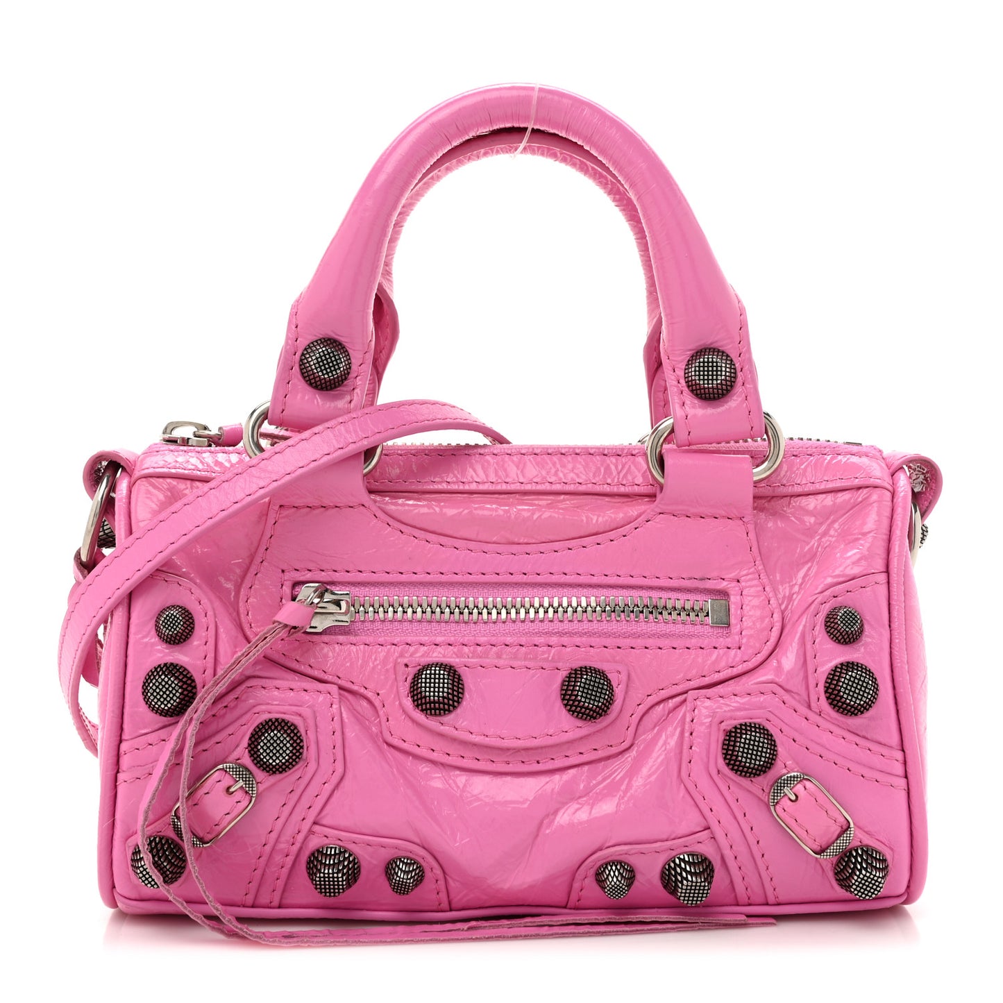 Agneau Arena Mini Le Cagole Duffle Crossbody Bag Light Pink