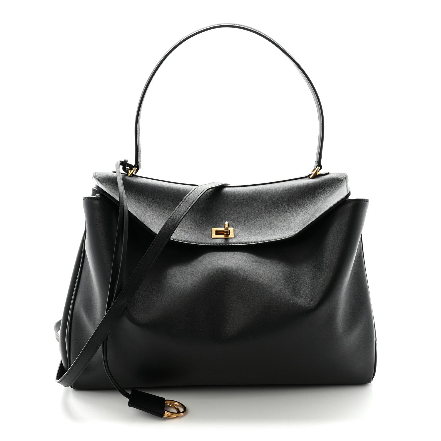 Balenciaga Smooth Calfskin Large Rodeo Top Handle Handbag Black 1 of 9