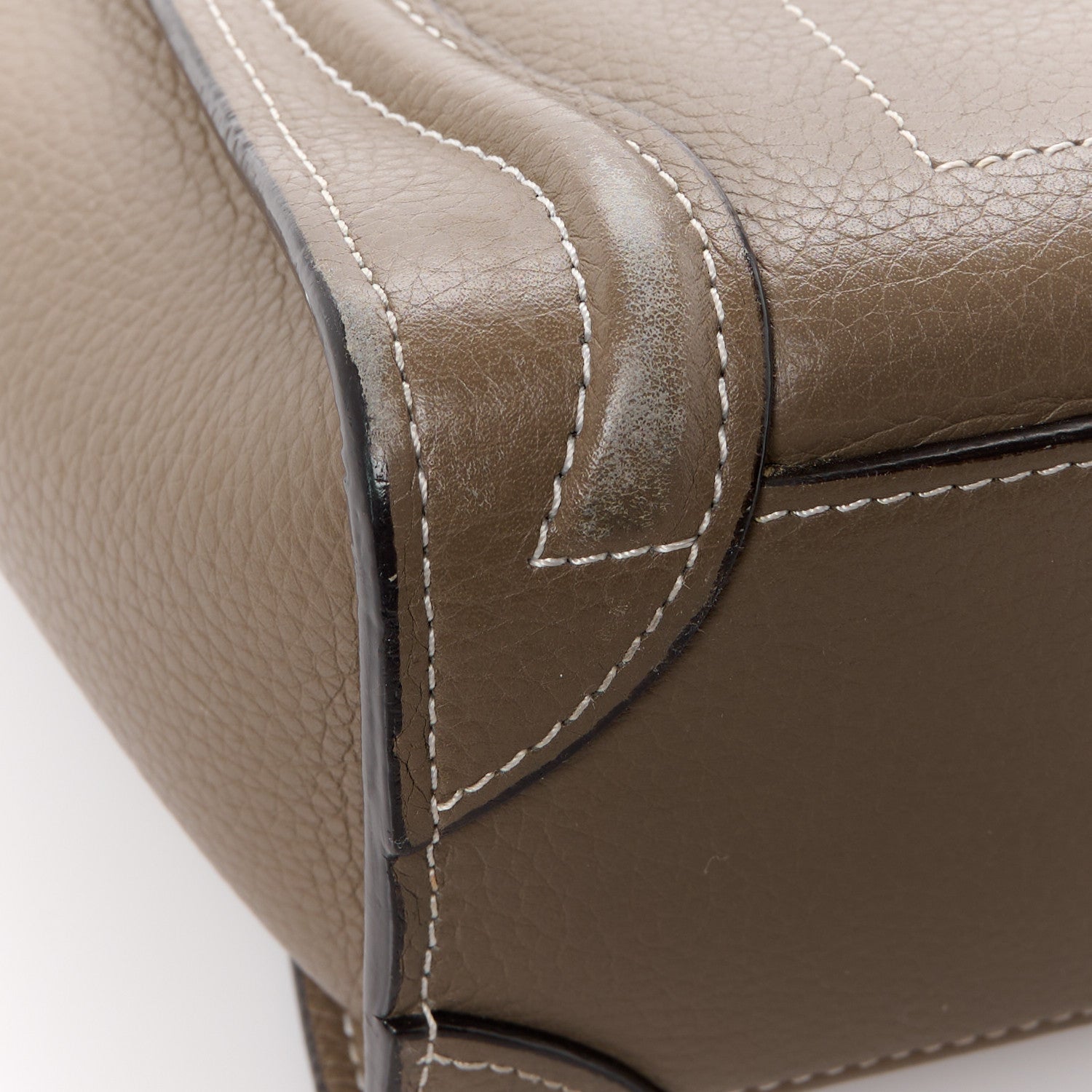 Celine Drummed Calfskin Nano Luggage Souris 14 of 16