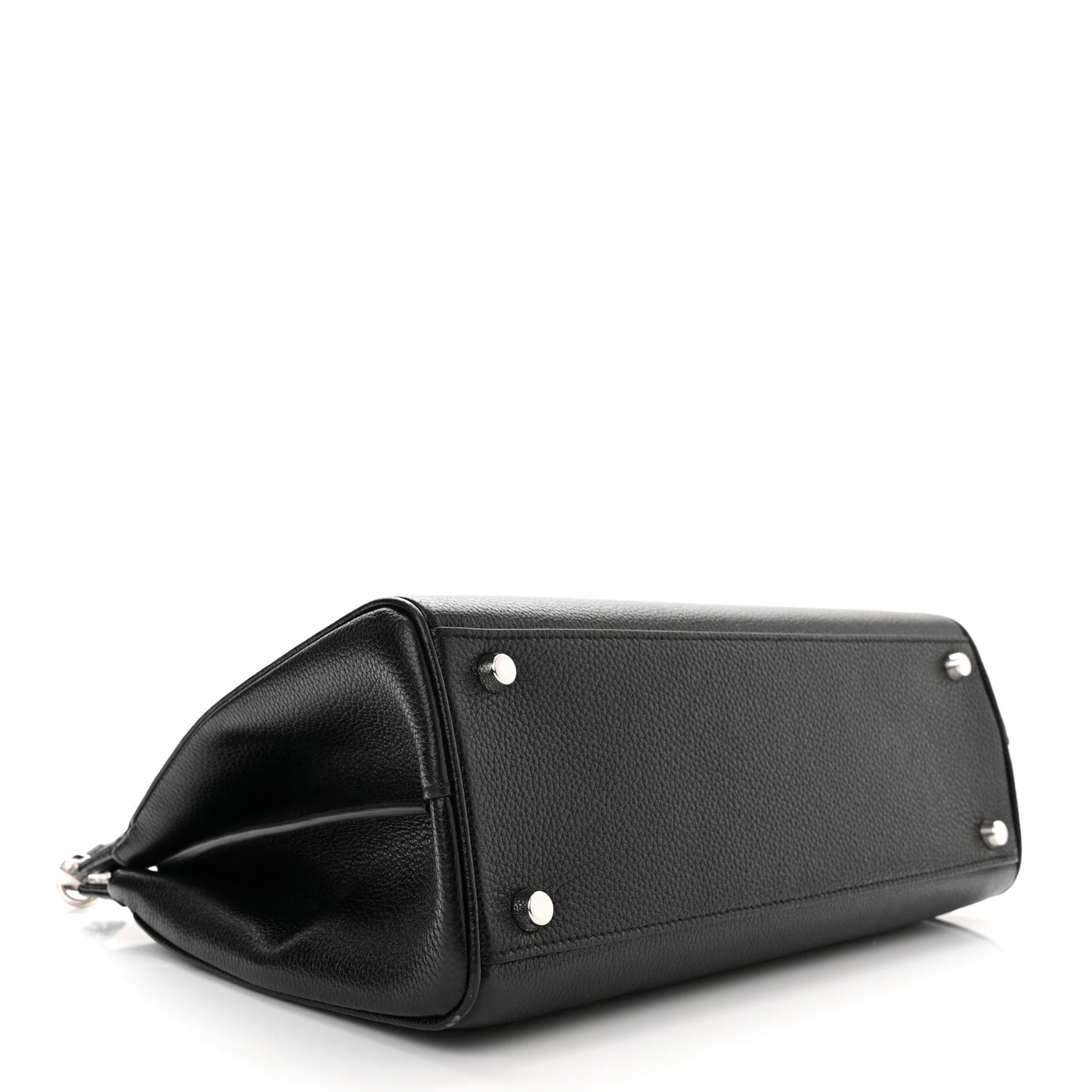 Grainy Calfskin Small Zumi Top Handle Bag Black