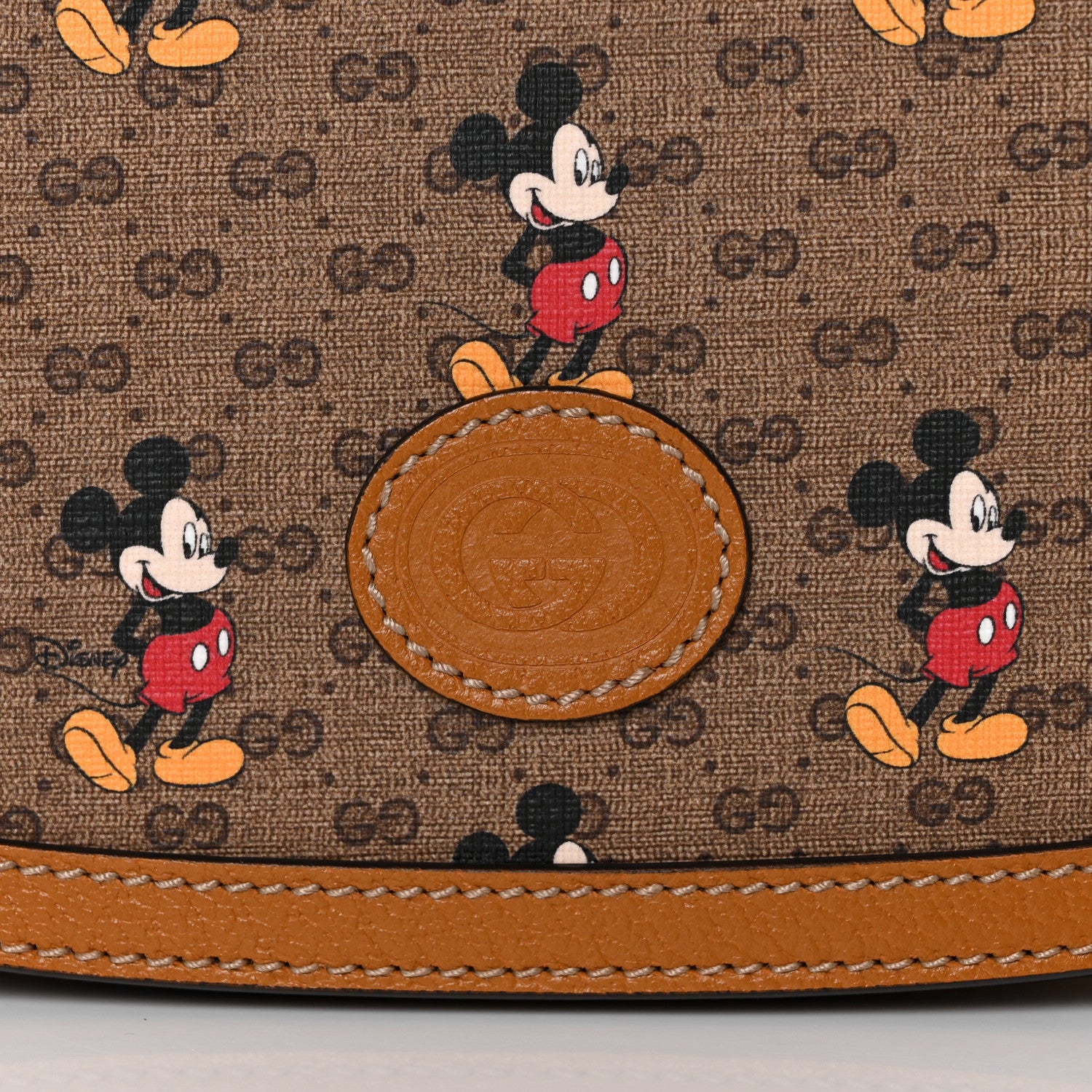 Gucci X DISNEY Mini Vintage GG Supreme Monogram Mickey Mouse Small Flap Messenger Bag Beige Vintage Sun Oil 10 of 10