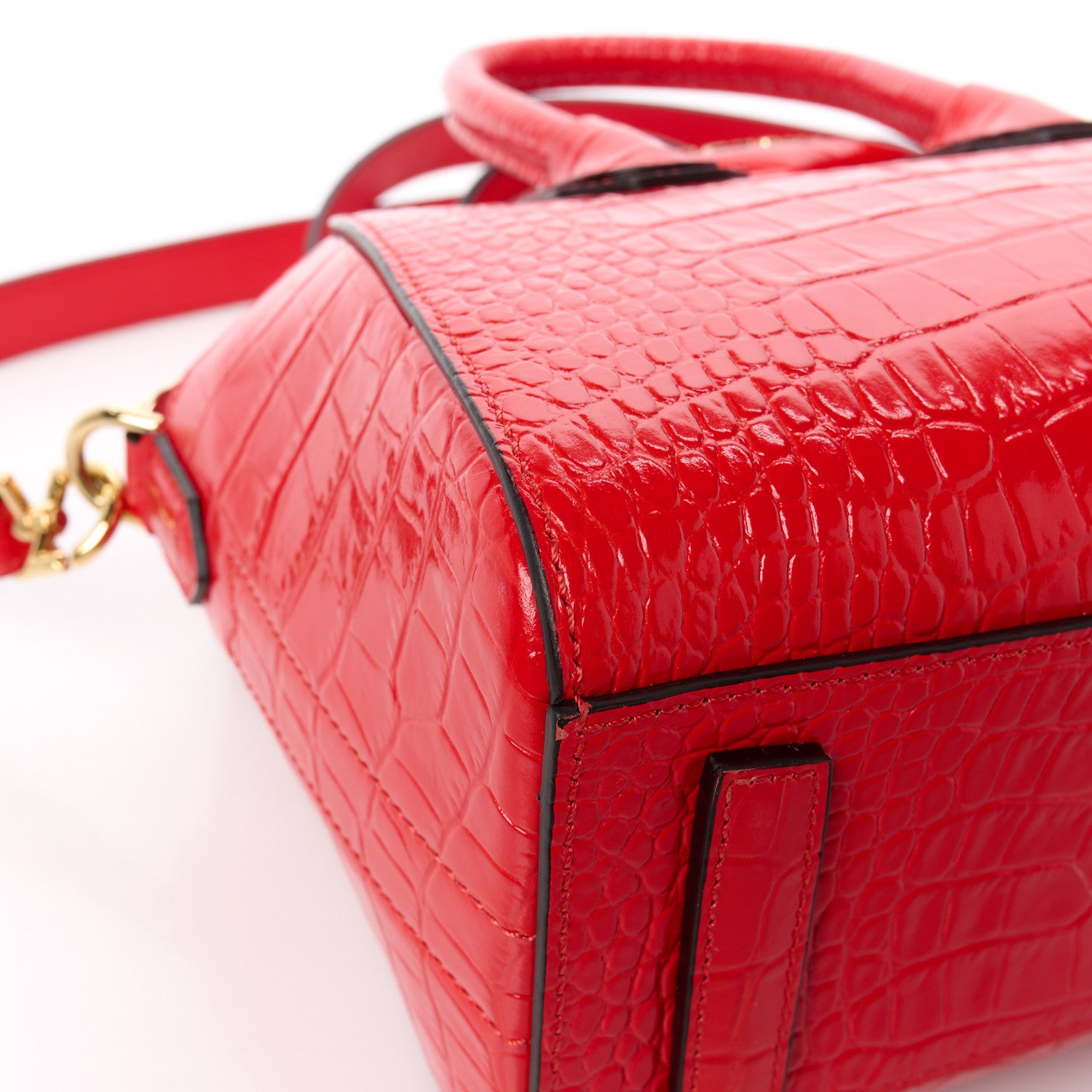 Givenchy Calfskin Crocodile Embossed Mini Antigona Red 14 of 15
