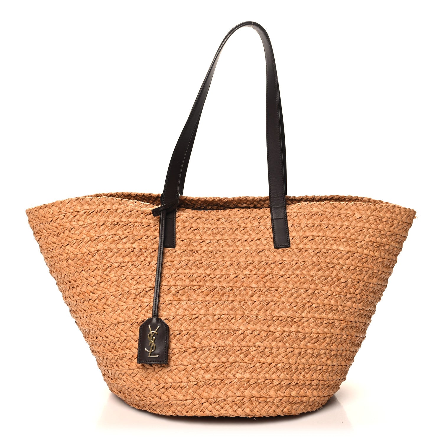 Saint Laurent Raffia Calfskin Medium Panier Tote 1 of 9
