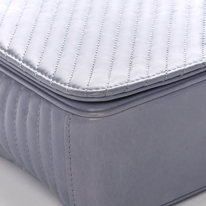 Chanel Glazed Calfskin Quilted Medium Coco Boy Flap Light Grey 6 of 13