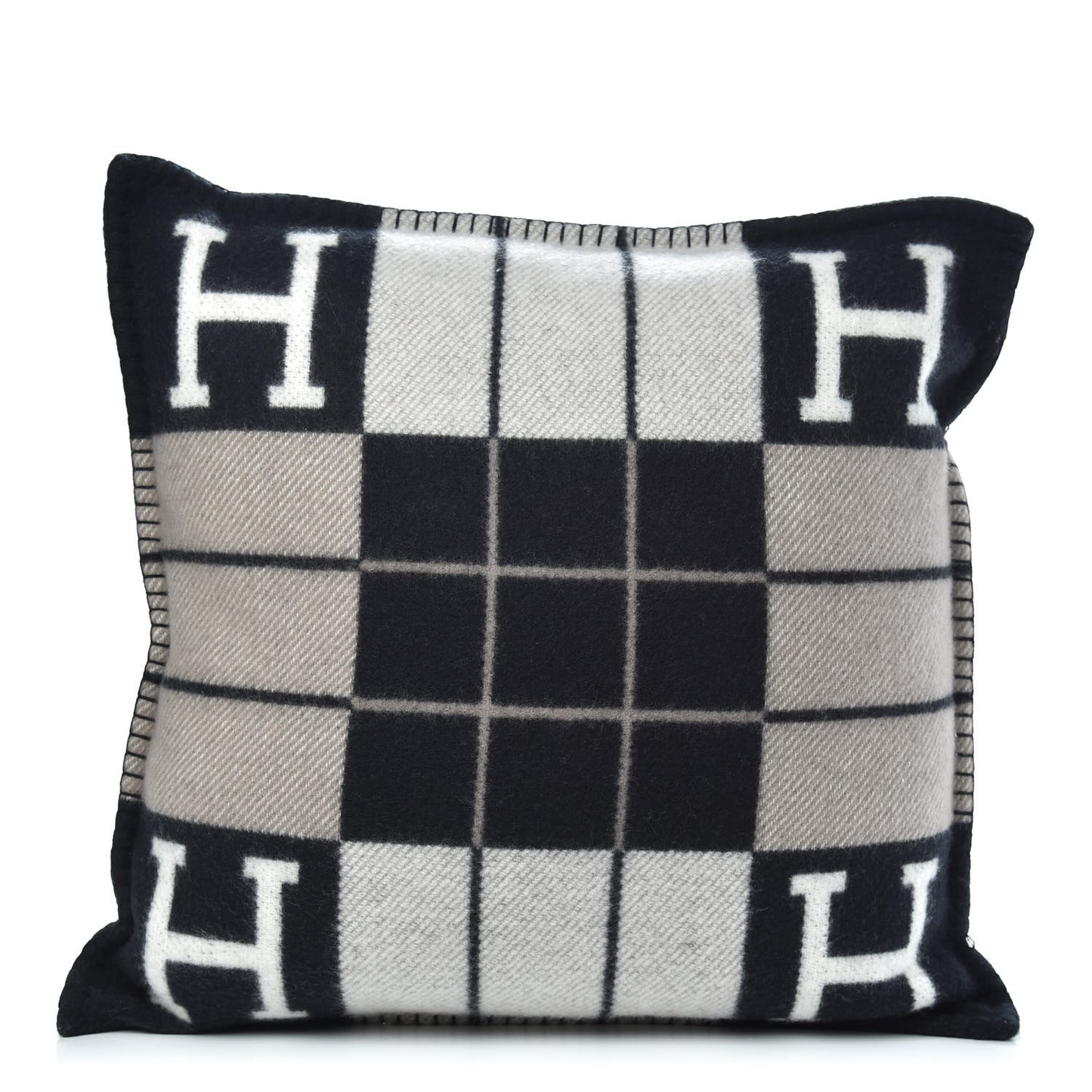 Wool Cashmere Avalon III Pillow PM Ecru Black