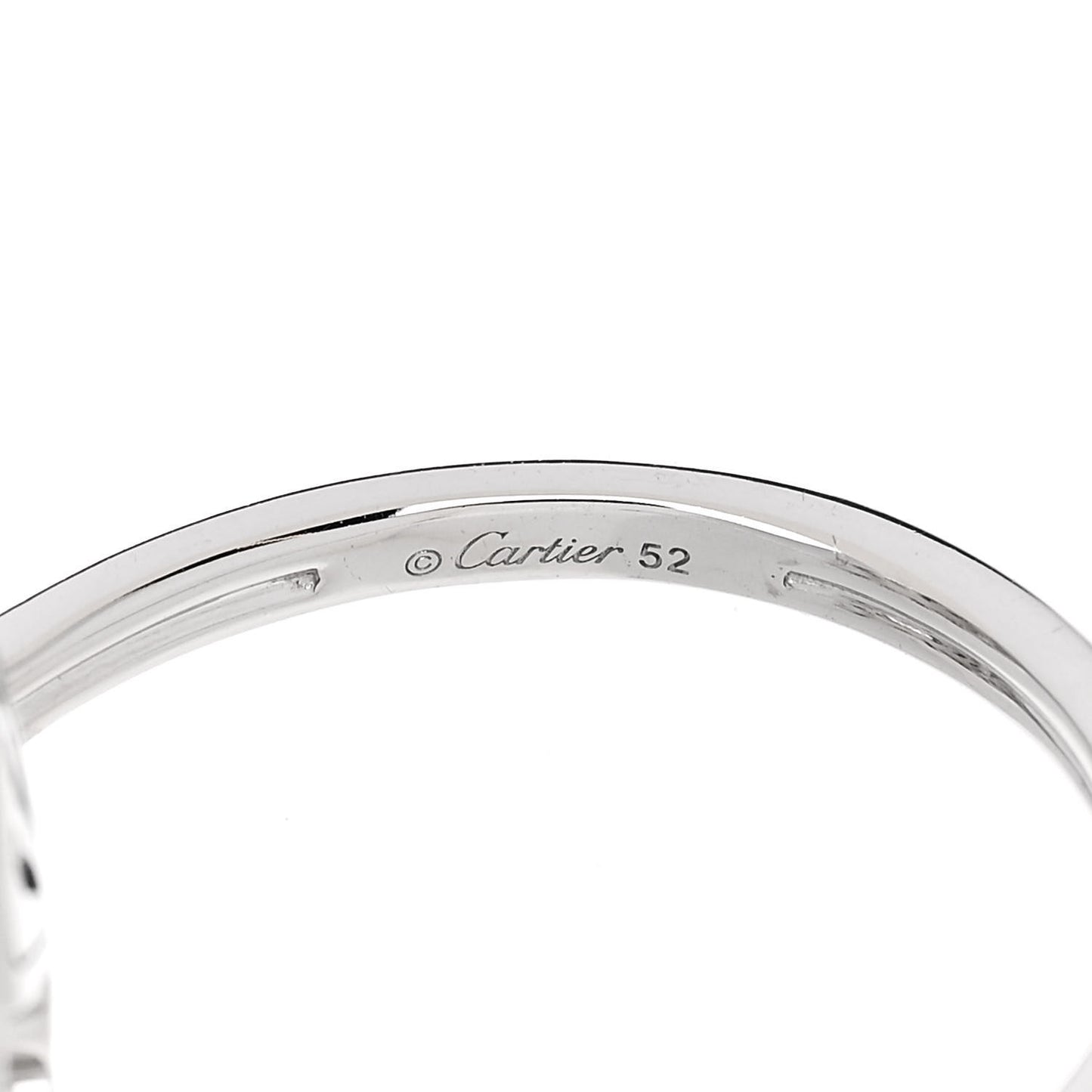 18K White Gold Diamond SM Amulette de Cartier Ring 51 5.75