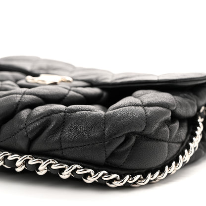 Chanel Washed Lambskin Quilted Medium Chain Around Messenger Black 10 of 11