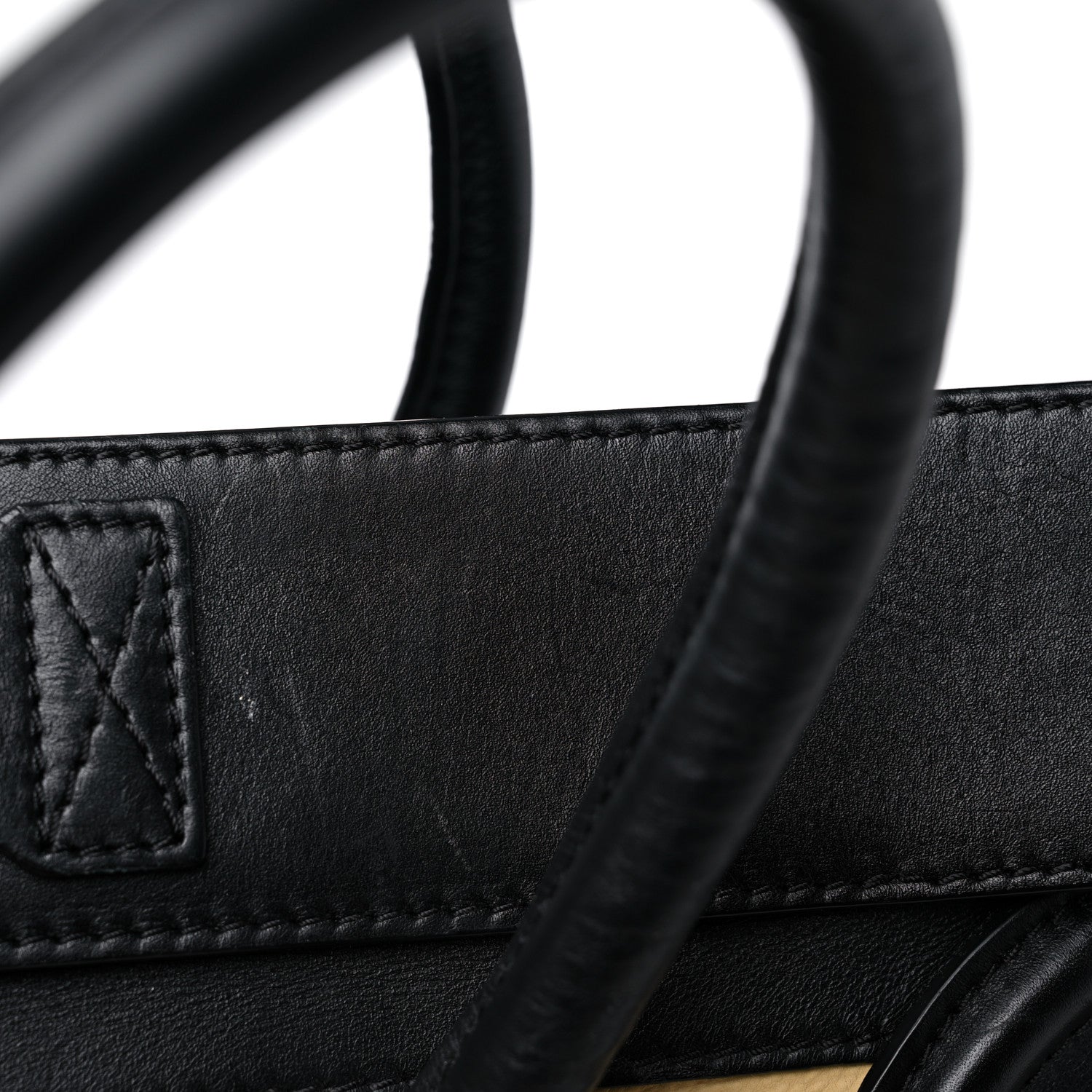 Celine Velluto Calfskin Tri-Color Mini Luggage Vanilla 23 of 37