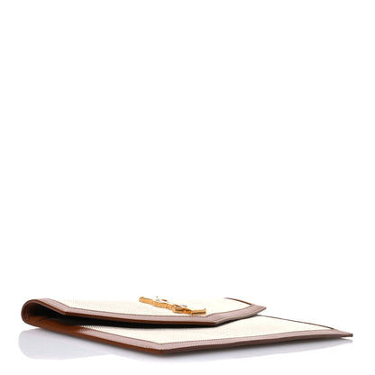 Saint Laurent Canvas Uptown Pouch Natural Beige Brick 4 of 7