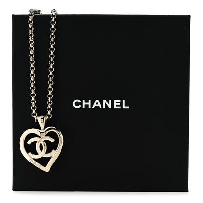 Chanel CC Heart Chain Pendant Necklace Gold 6 of 6