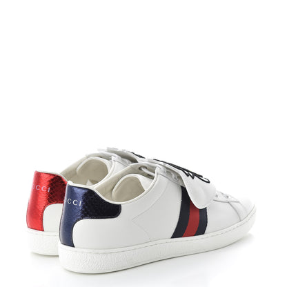 Gucci Calfskin Ayers Crystal Web Womens New Ace Pineapple Sneakers 40 White 4 of 10