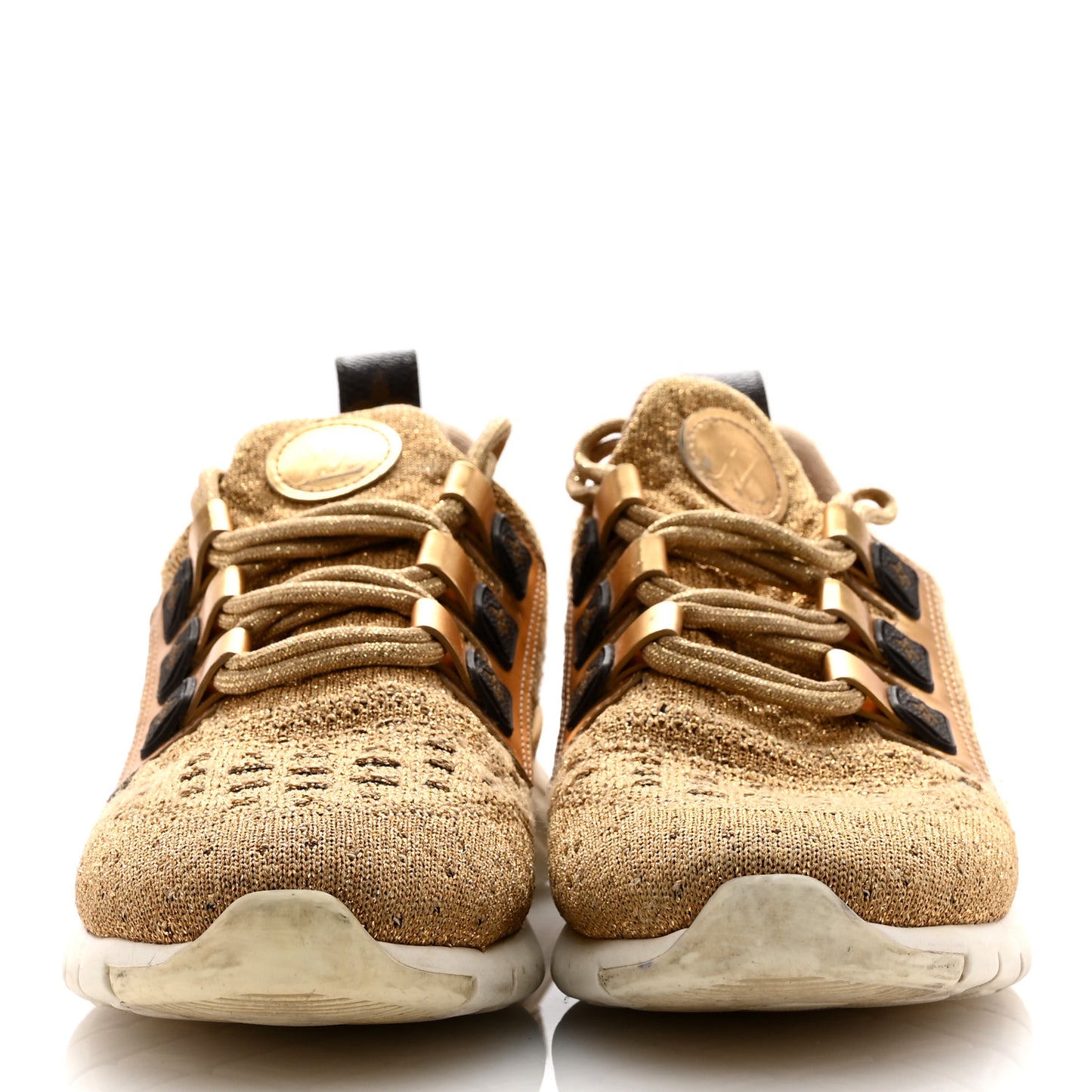 Technical Nylon Monogram Rubber Aftergame Sneakers 37.5 Gold