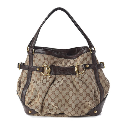 Gucci Monogram Medium Jockey Tote Dark Brown 1 of 8