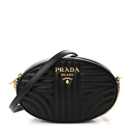Prada Soft Calfskin Impunture Diagramme Chain Crossbody Black 1 of 9