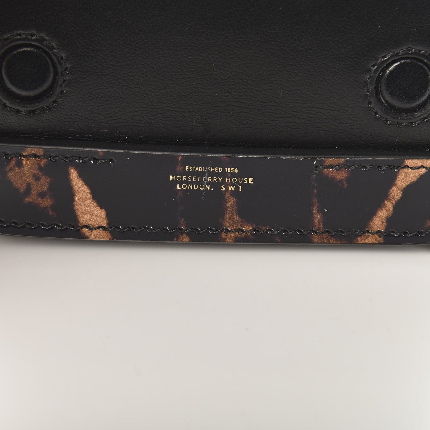Calfskin Leopard Print Mini Jody Chain Card Case Black