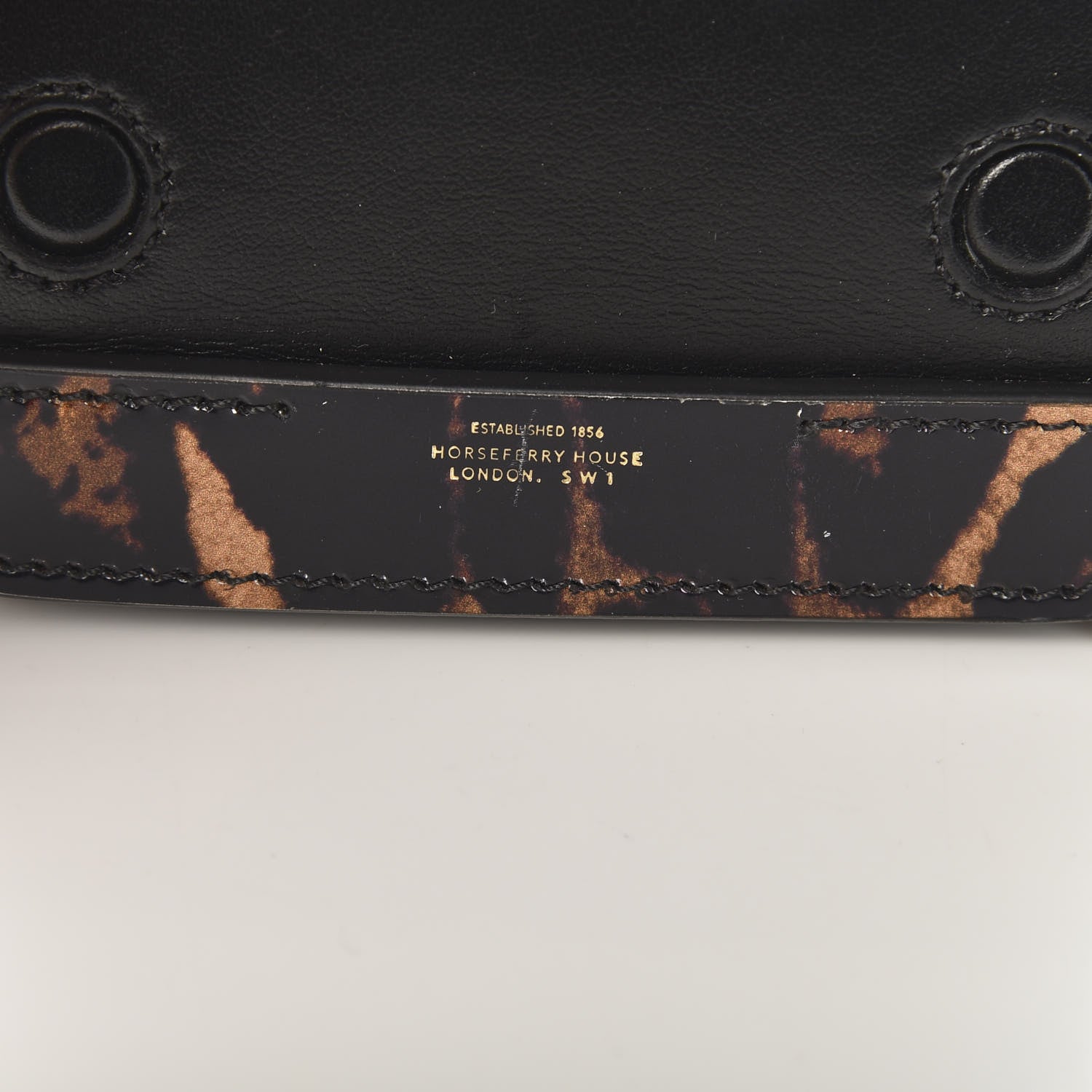 Burberry Calfskin Leopard Print Mini Jody Chain Card Case Black 8 of 12