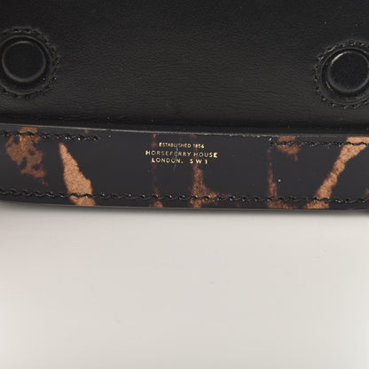 Burberry Calfskin Leopard Print Mini Jody Chain Card Case Black 8 of 12