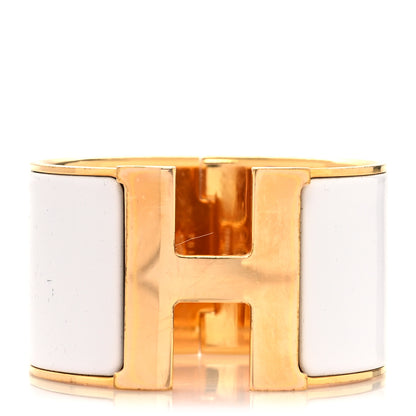Hermes Enamel Extra Wide Clic Clac H Bracelet PM White 1 of 6