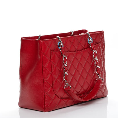 Chanel Caviar Quilted Grand Shopping Tote GST Red 3 of 7