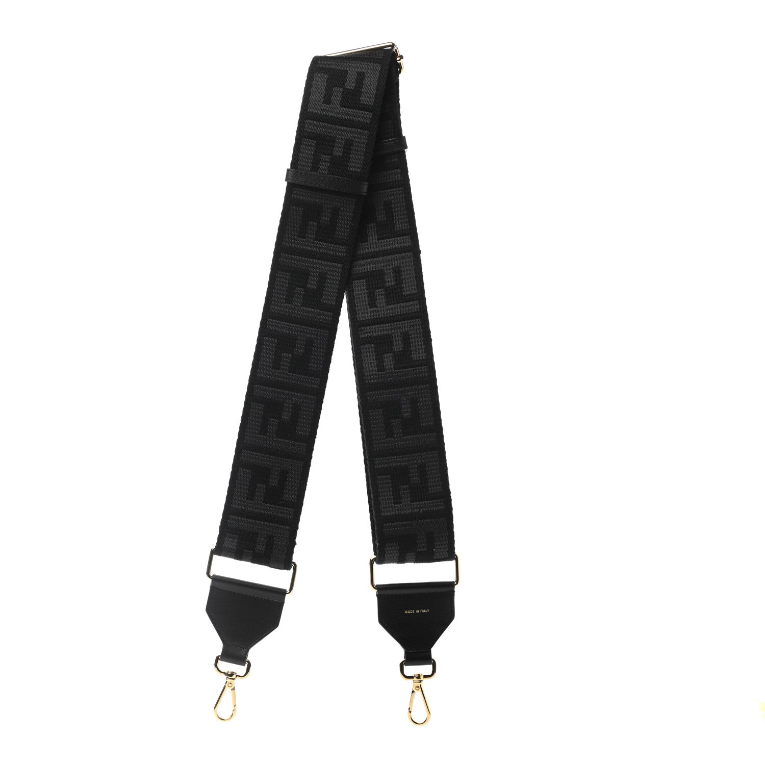 Fendi Ribbon Vitello Seta FF 1974 Adjustable Strap You Black 2 of 4