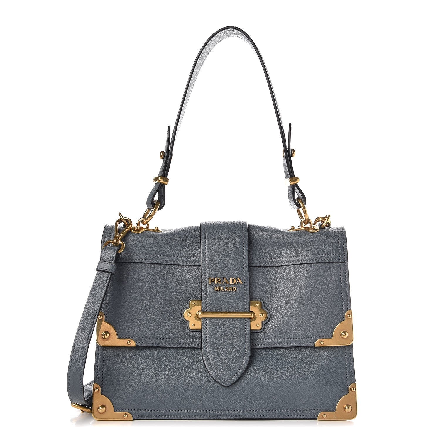 Prada Glace Calf Medium Soft Cahier Bag Marine Astrale 1 of 8