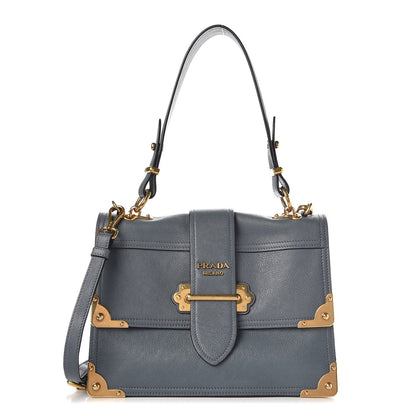 Prada Glace Calf Medium Soft Cahier Bag Marine Astrale 1 of 8