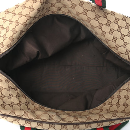 Gucci GG Monogram Web Medium Collapsible Carry On Duffle Beige Brown 5 of 10