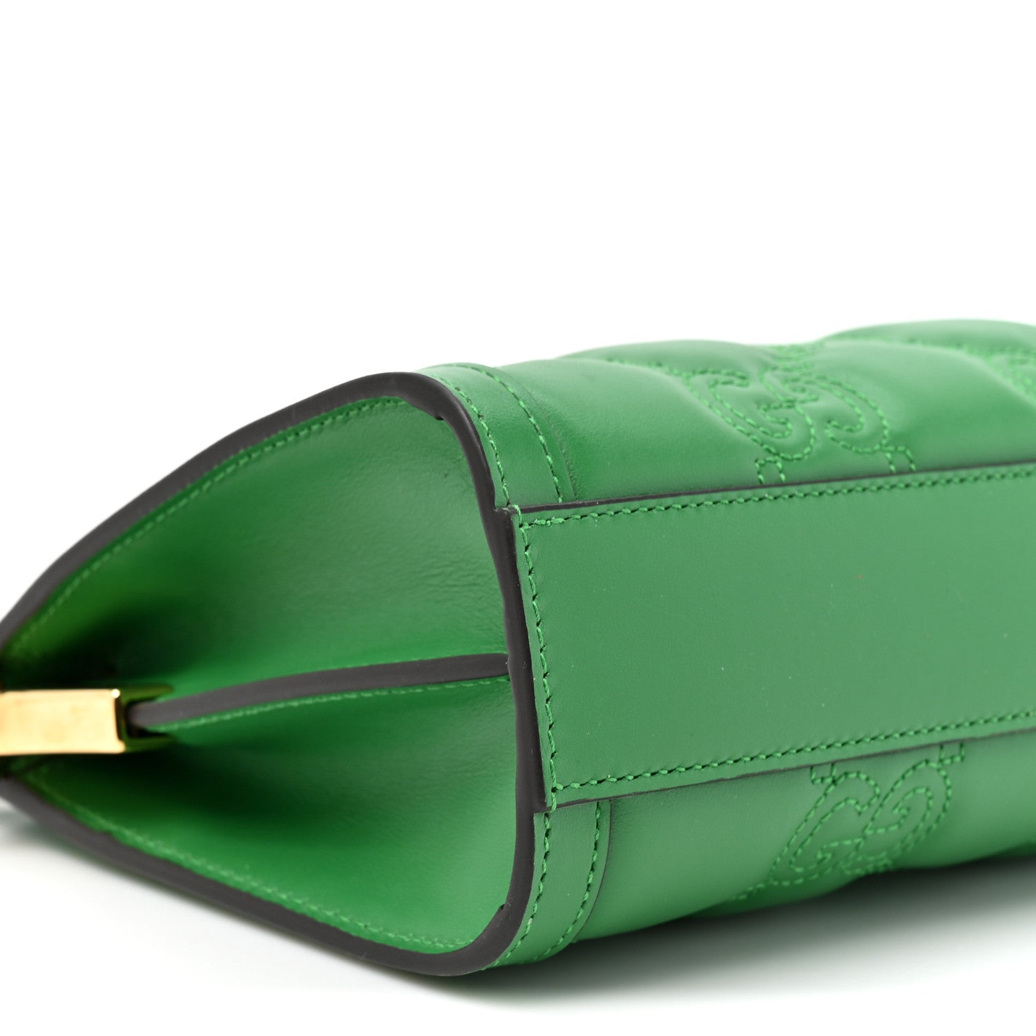 Gucci Calfskin GG Matelasse Large Slim Chain Shoulder Bag Spring Green Natural 10 of 10
