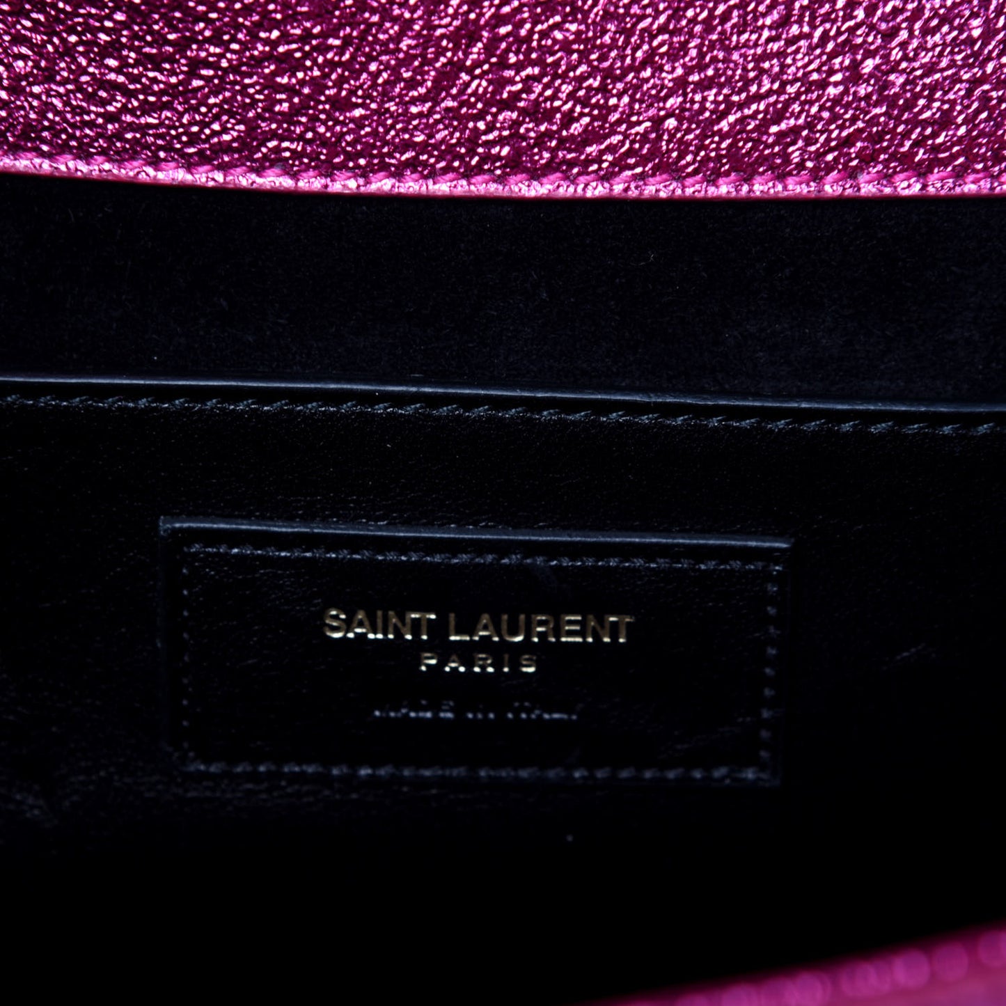 Metallic Calfskin Monogram Cassandre Clutch Fuchsia