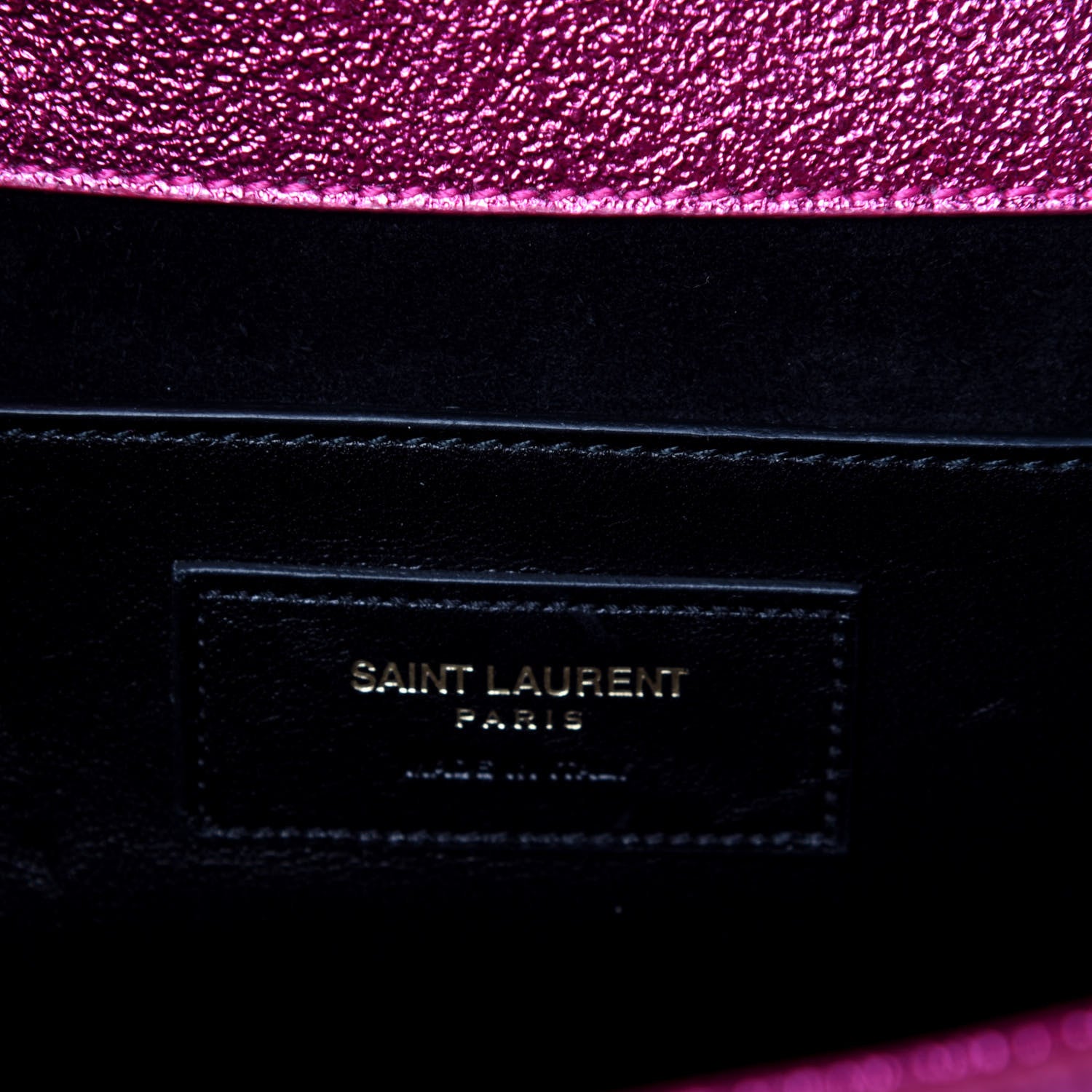 Saint Laurent Metallic Calfskin Monogram Cassandre Clutch Fuchsia 6 of 11