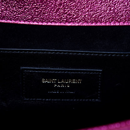 Saint Laurent Metallic Calfskin Monogram Cassandre Clutch Fuchsia 6 of 11