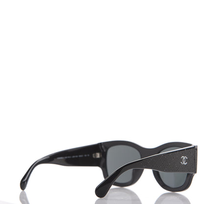 Chanel Acetate Strass Rectangle Sunglasses 5421B Black 3 of 8