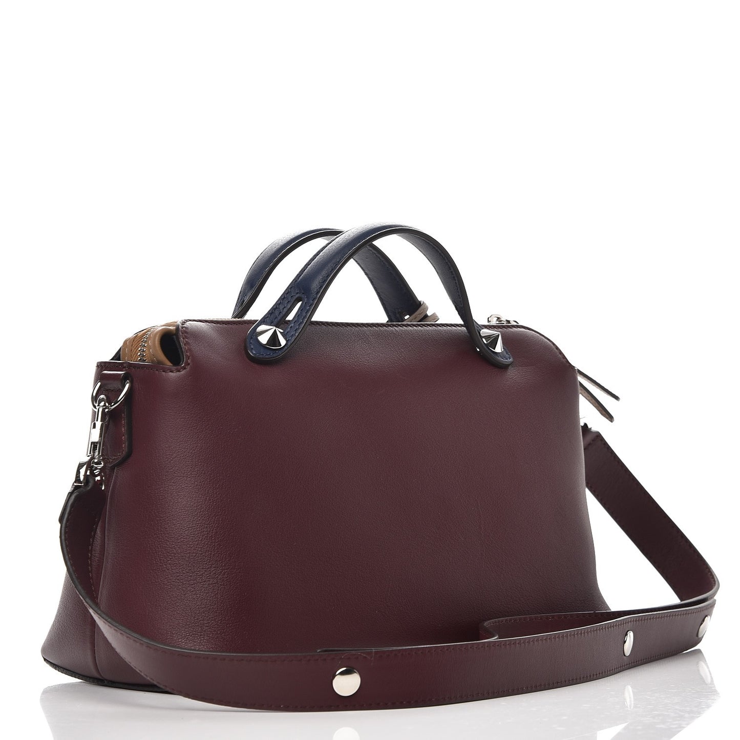 Vitello Dolce 4 Color Medium By The Way Boston Bag Bordeaux Grigio Polvere Multicolor