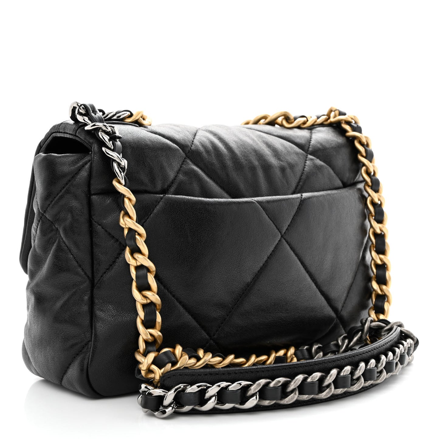 Lambskin Quilted Medium Chanel 19 Flap Black