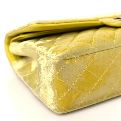 Chanel Velvet Quilted Medium Double Flap Yellow 9 of 10