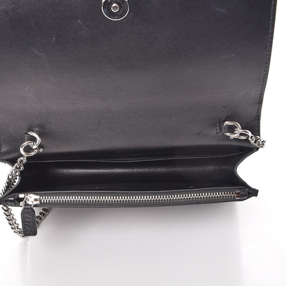 Saint Laurent Calfskin Crocodile Embossed Kate Monogram Tassel Chain Wallet Black 5 of 7