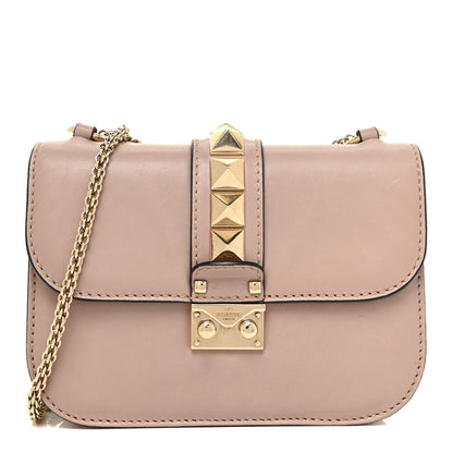 Valentino Garavani Vitello Small Glam Lock Rockstud Flap Poudre 1 of 14