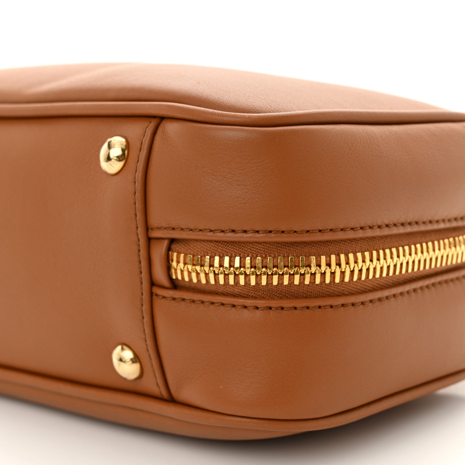 Miu Miu Calfskin Large Arcadie Top Handle Bag Cognac 10 of 10