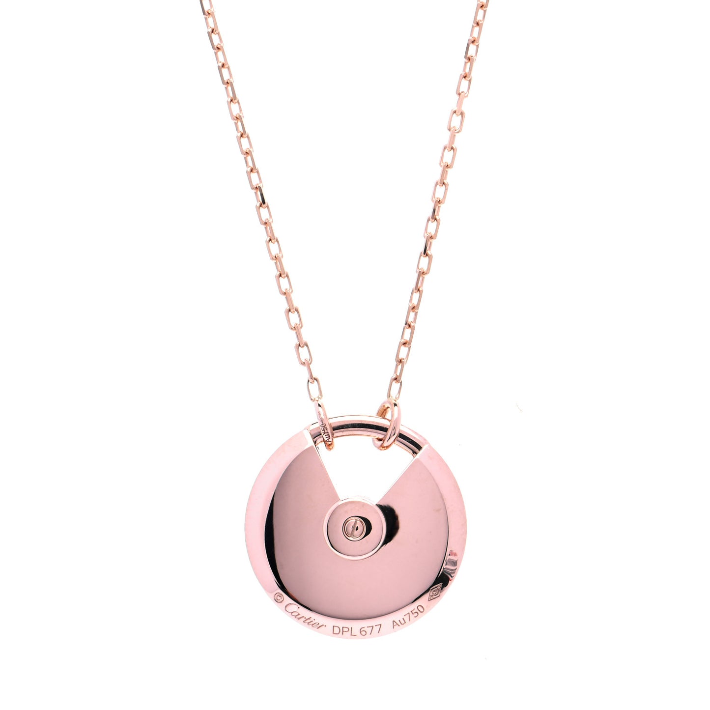 18K Pink Gold Diamond Black Onyx SM Amulette de Cartier Pendant Necklace