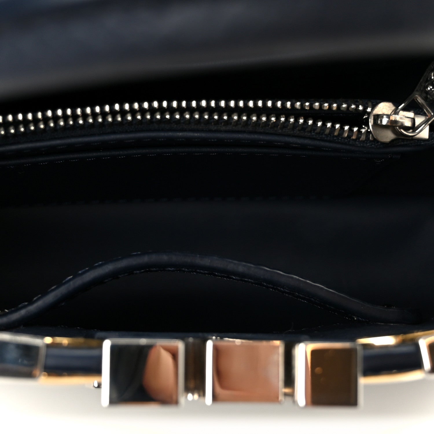 Louis Vuitton Taurillon Embellished Malletage Crown Mini Capucines Navy 5 of 9