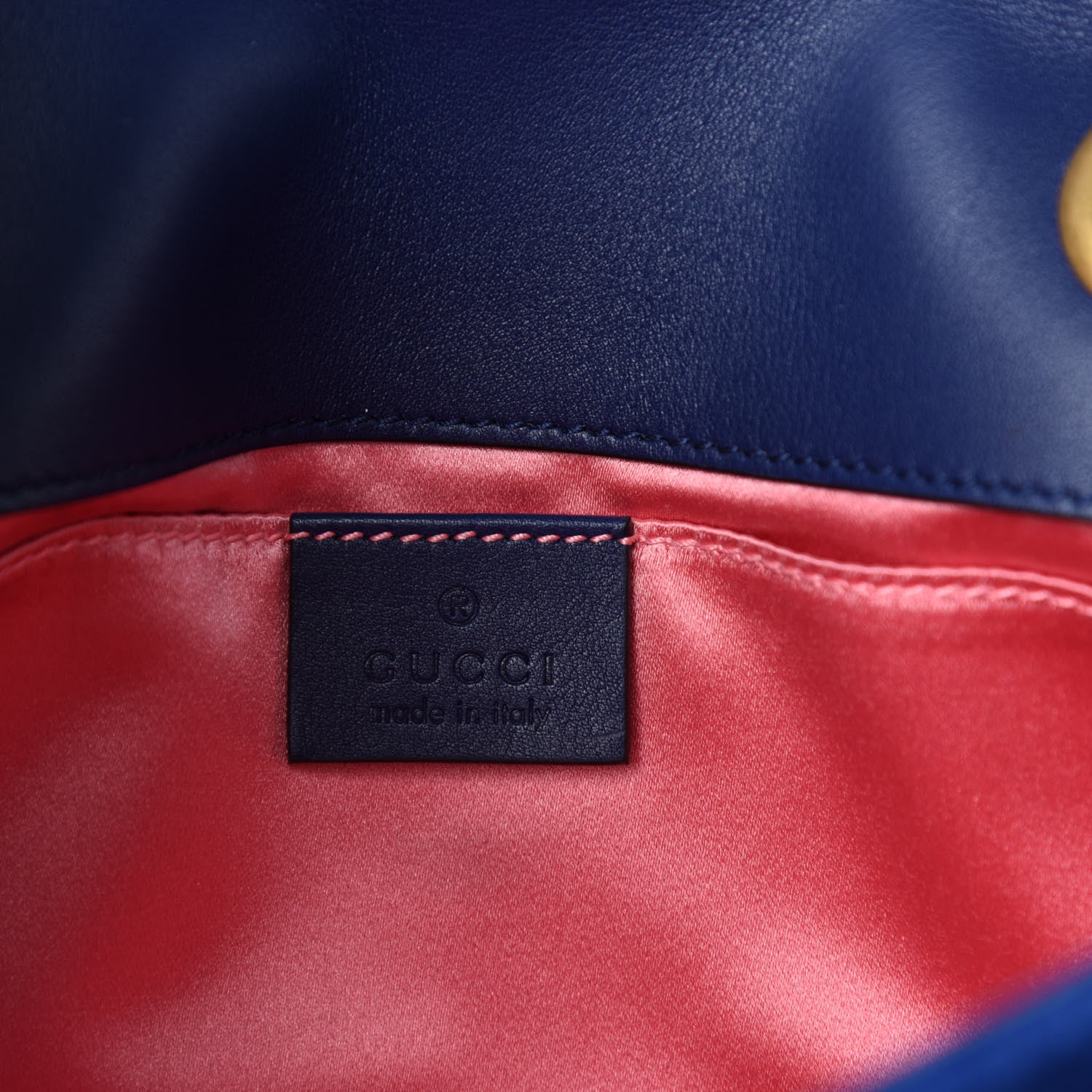 Gucci Velvet Matelasse Mini GG Marmont Shoulder Bag Cobalt Blue 8 of 10