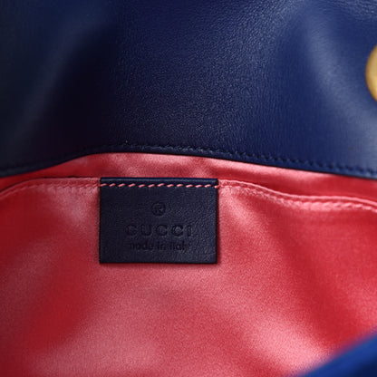 Gucci Velvet Matelasse Mini GG Marmont Shoulder Bag Cobalt Blue 8 of 10