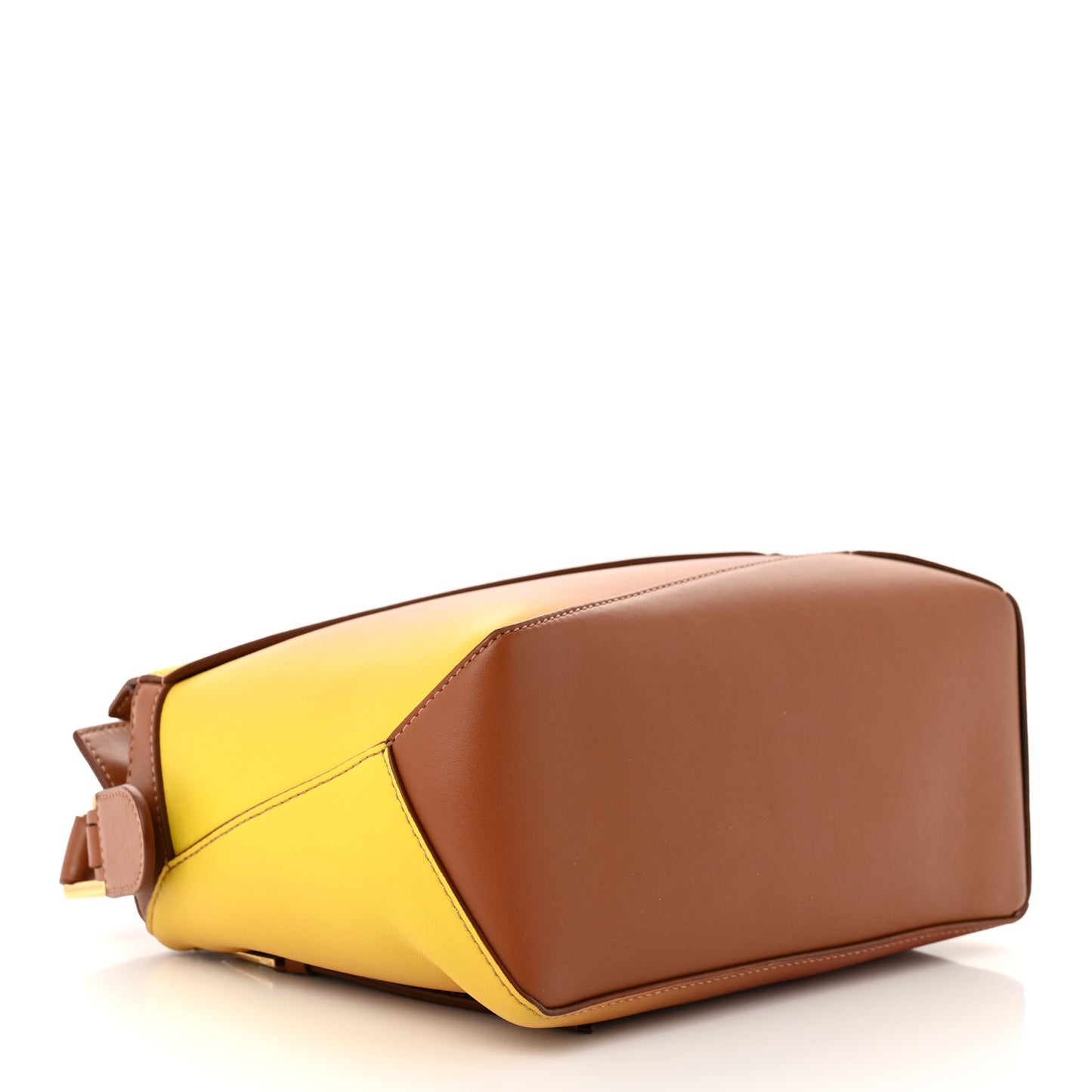 Calfskin Paula's Ibiza Degrade Small Puzzle Edge Bag Tan Lemon
