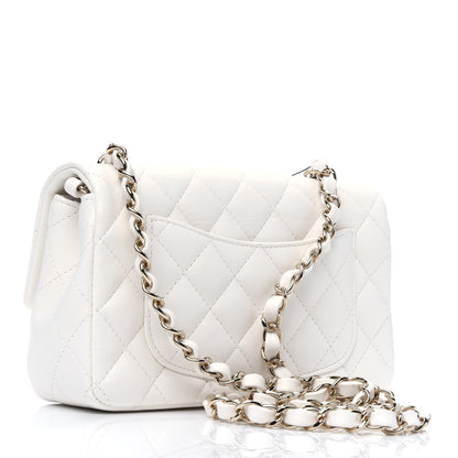 Chanel Lambskin Quilted Mini Rectangular Flap White 3 of 12