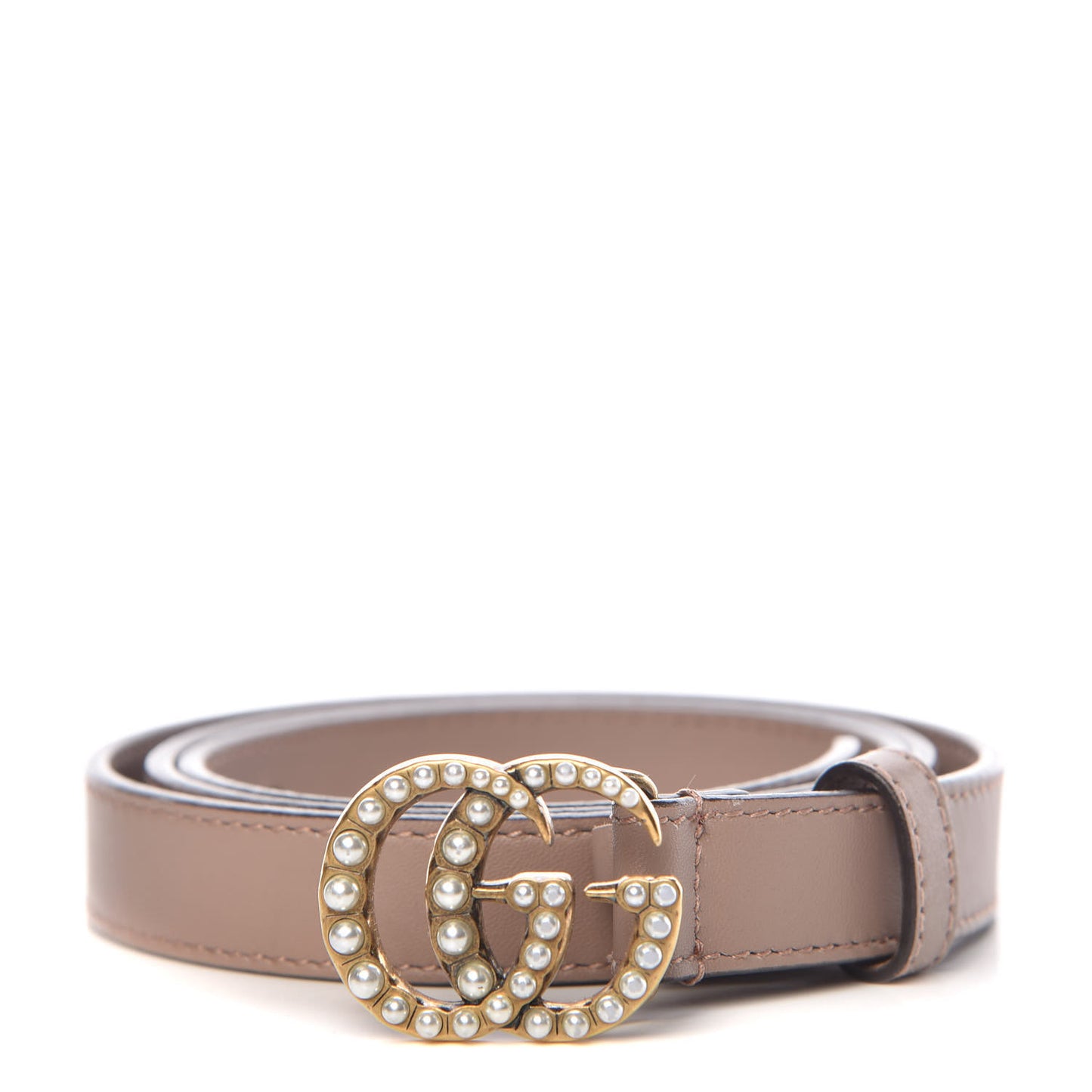 Calfskin Pearl Double G 20mm Belt 90 36 Porcelain Rose