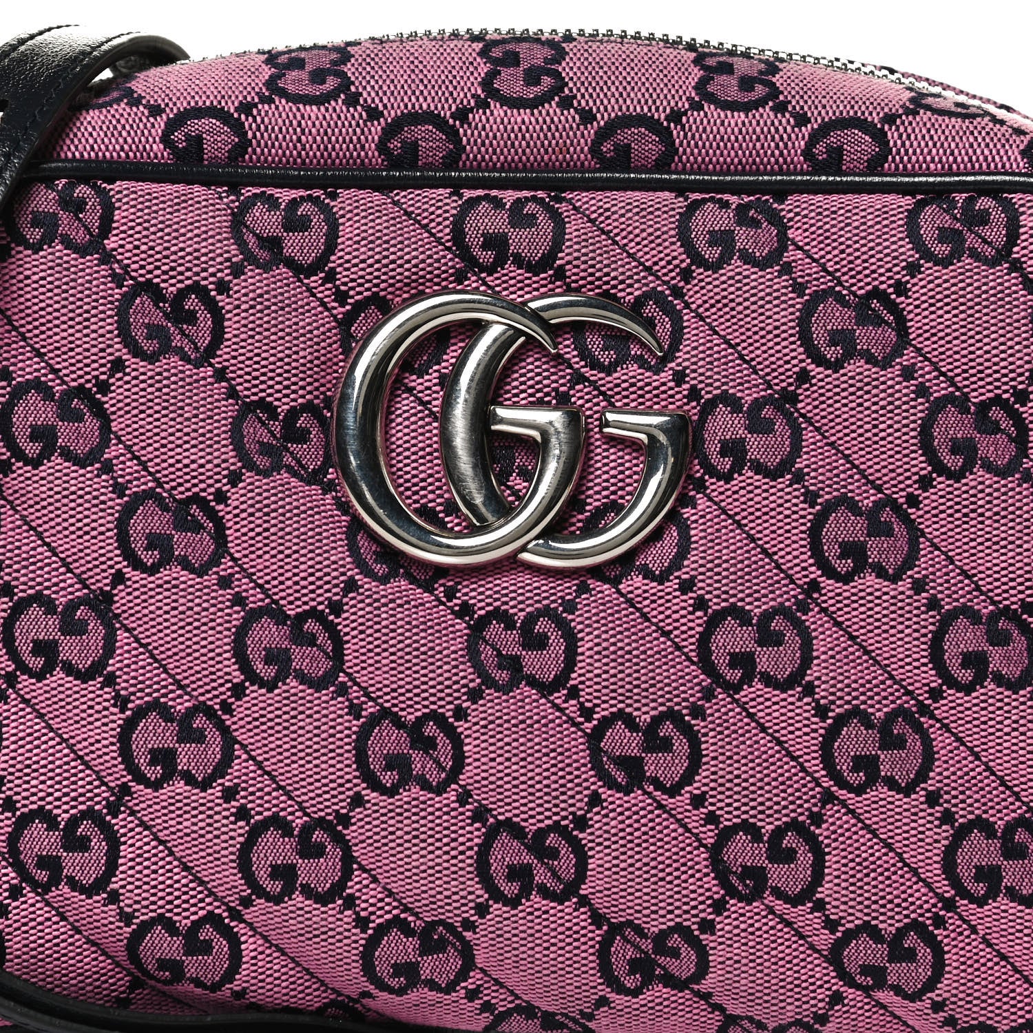 Gucci Monogram Multicolor Matelasse Diagonal Small GG Marmont Chain Shoulder Bag Pink Blue 9 of 12