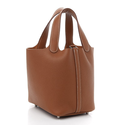 Hermes Taurillon Clemence Picotin Lock 18 PM Gold 3 of 8