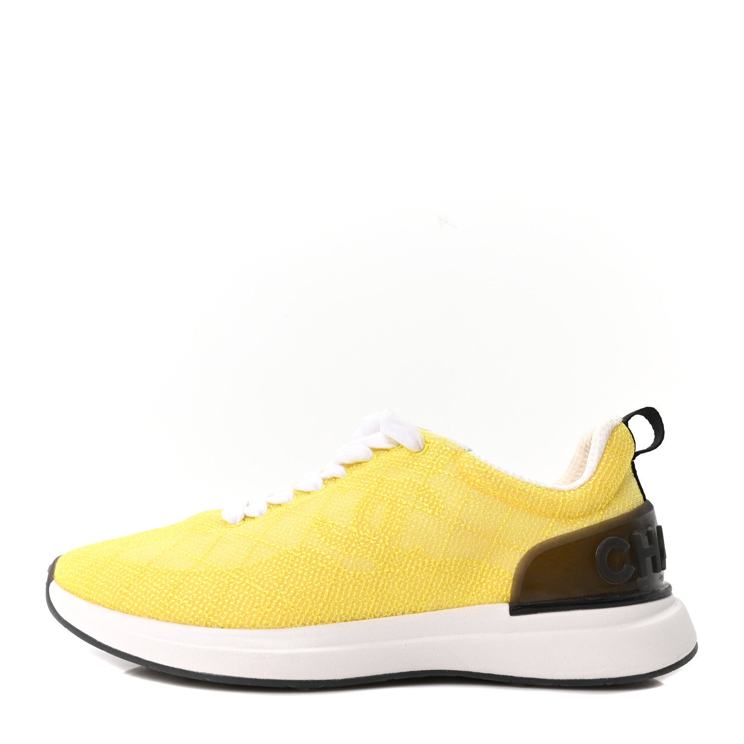 Chanel Mesh Embroidered CC Sneakers 38.5 Yellow 2 of 16